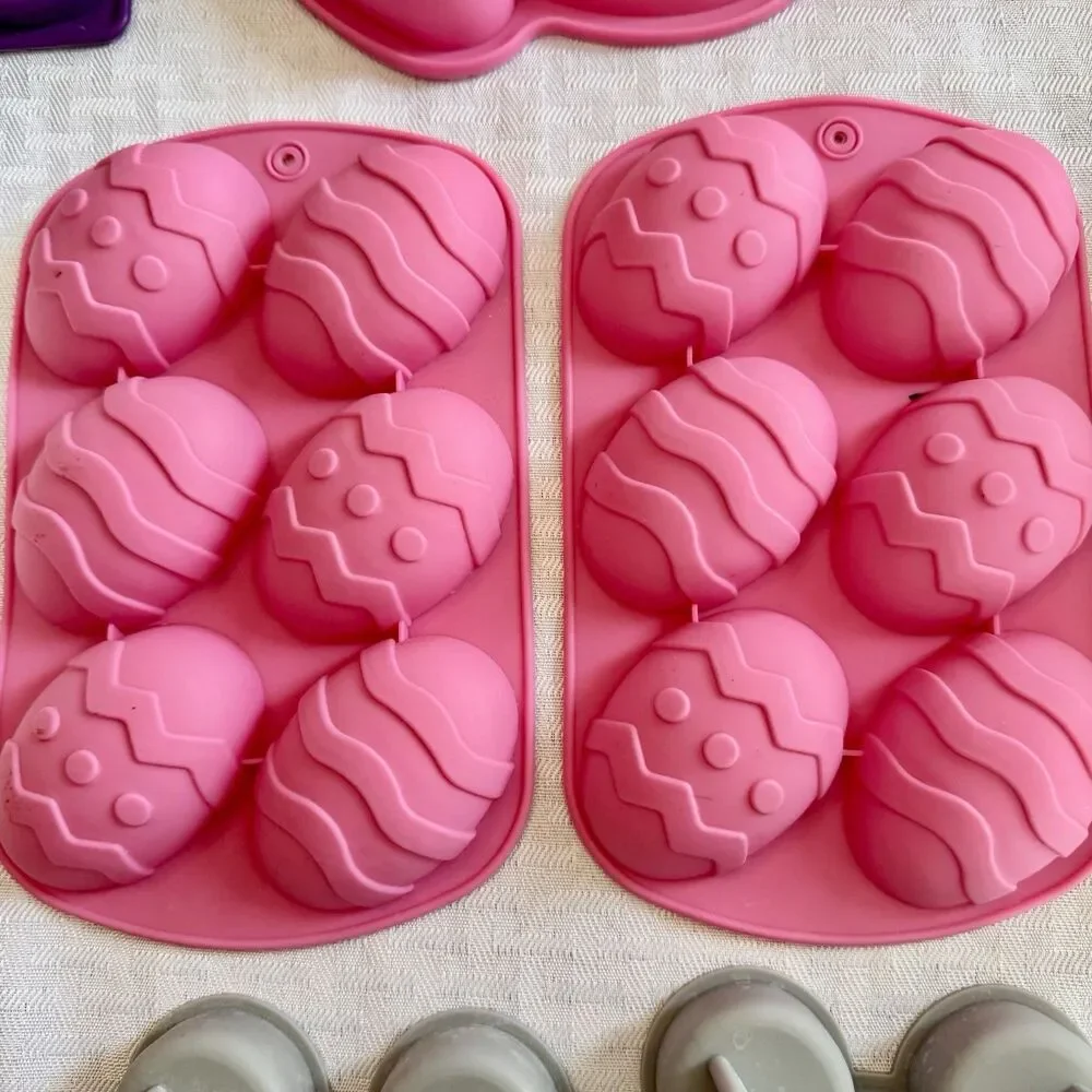 Silicone‎ Mold Lot Bunny Bear Heart Easter Candle Soap Resin Baking